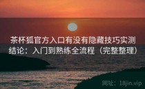 茶杯狐官方入口有没有隐藏技巧实测结论：入门到熟练全流程（完整整理）