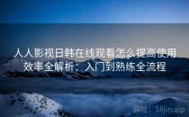 人人影视日韩在线观看怎么提高使用效率全解析：入门到熟练全流程