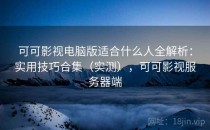 可可影视电脑版适合什么人全解析：实用技巧合集（实测），可可影视服务器端