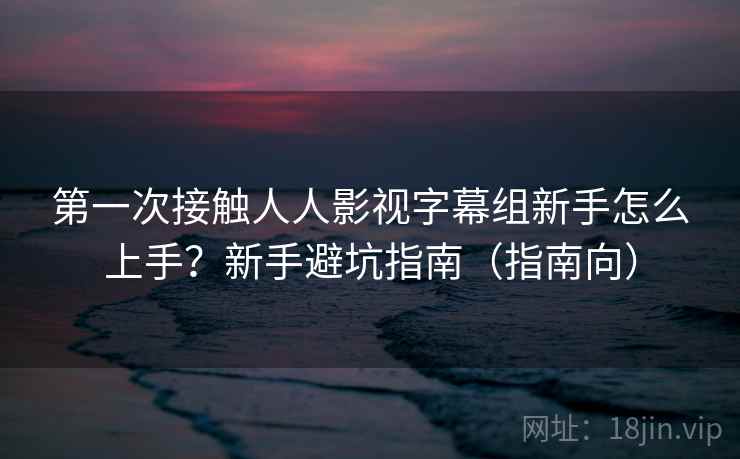 第一次接触人人影视字幕组新手怎么上手?新手避坑指南(指南向) 第1张 第一次接触人人影视字幕组新手怎么上手?新手避坑指南(指南向) 第1张