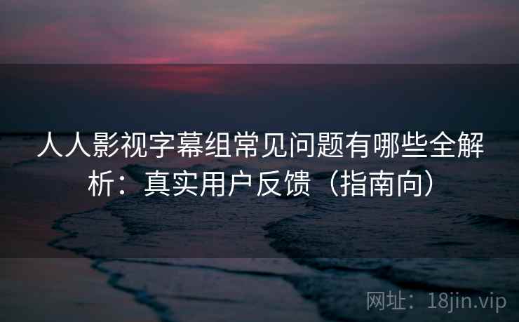 人人影视字幕组常见问题有哪些全解析:真实用户反馈(指南向) 第2张 人人影视字幕组常见问题有哪些全解析:真实用户反馈(指南向) 第2张